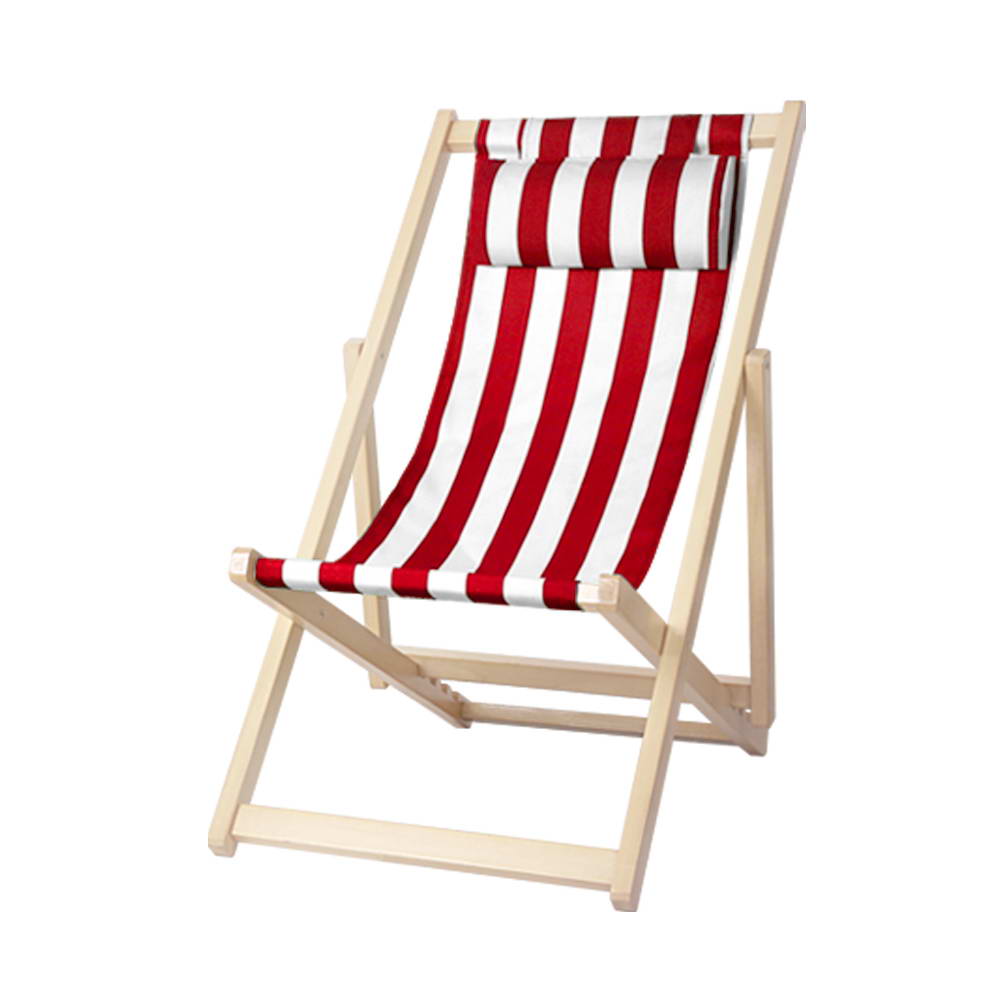 Outdoor Furniture Sun Lounge Wooden Beach Chairs Deck Chair Folding Patio - image1