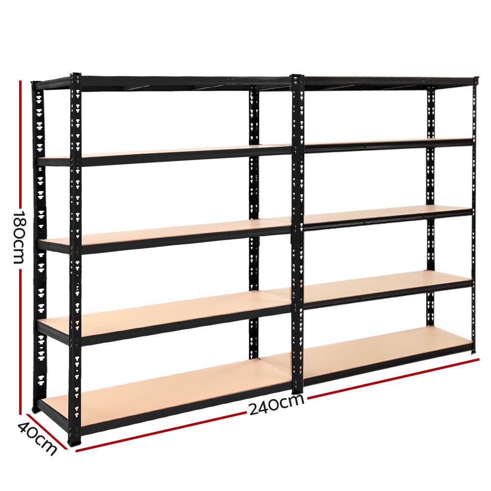 2.4MX1.8M Garage Shelving Warehouse Rack Pallet Racking Storage Steel Black - image2