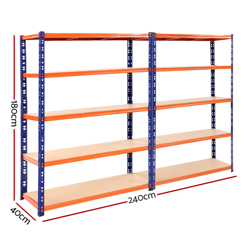 Giantz 2.4MX1.8M Garage Shelving Warehouse Rack Pallet Racking Storage Steel Orange&Blue - image2