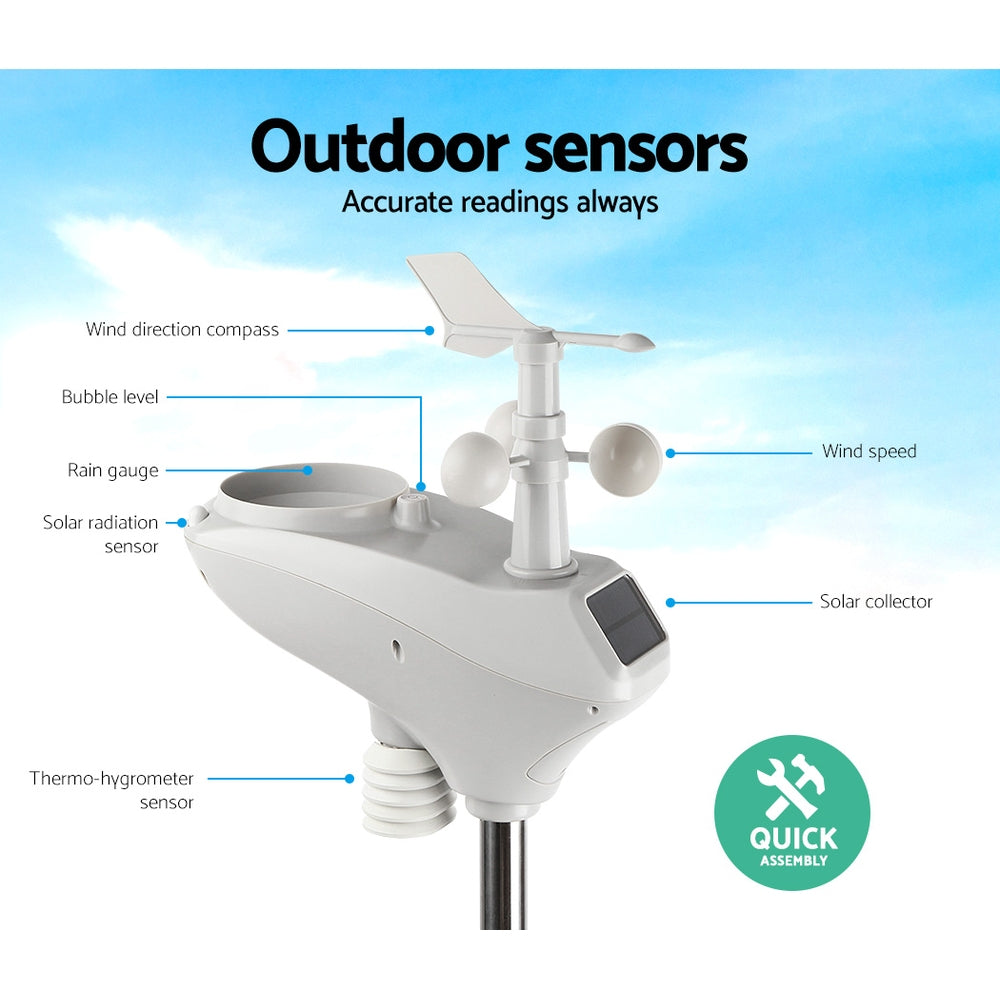 Wireless WiFi Professional Weather Station Solar Sensor LCD UV Light - image4