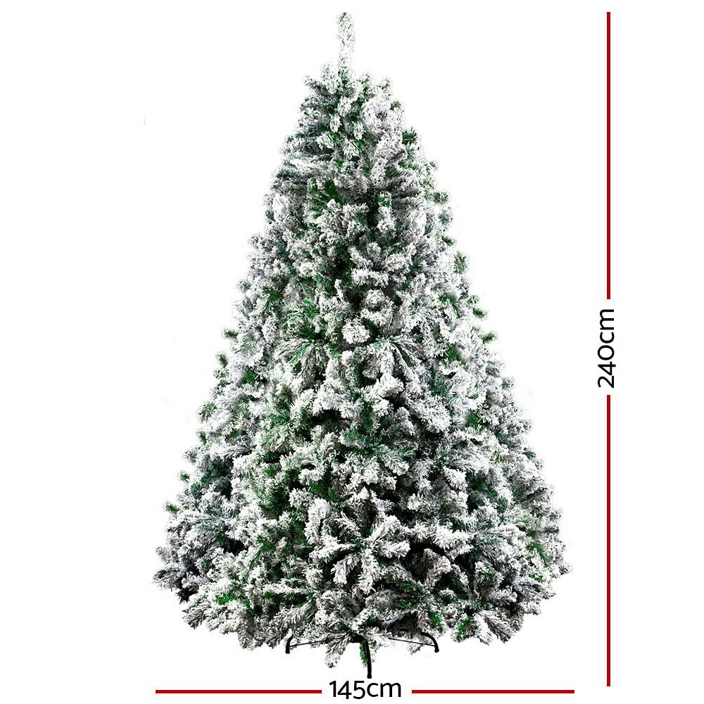 Christmas Tree 2.4M 8FT Xmas Decorations Snow Home Decor 1500 Tips - image2