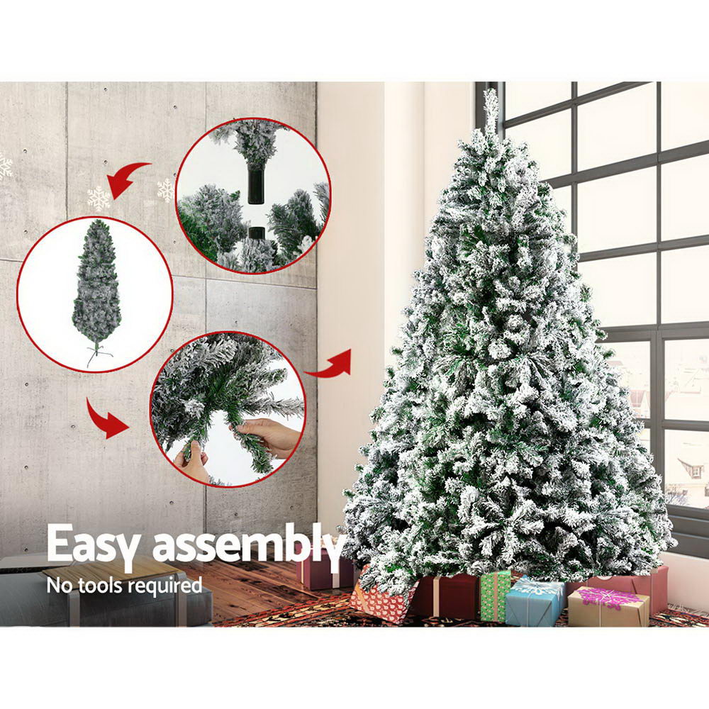 Christmas Tree 2.4M 8FT Xmas Decorations Snow Home Decor 1500 Tips - image5