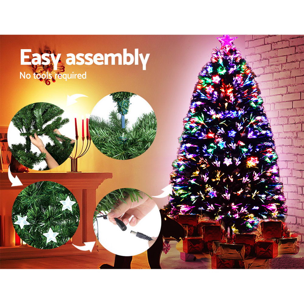 1.2M 4FT LED Christmas Tree Xmas Optic Fiber Multi Colour Lights - image6