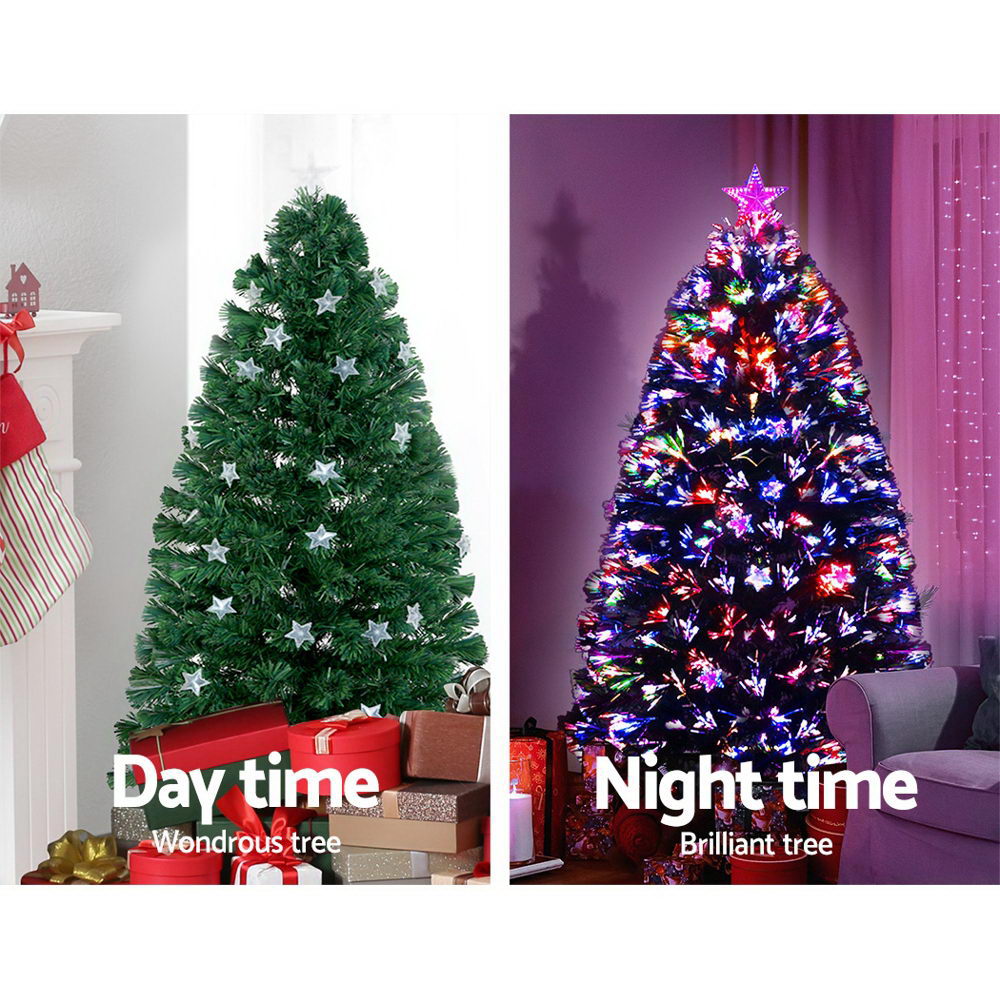 1.5M 5FT LED Christmas Tree Xmas Optic Fiber Multi Colour Lights - image5