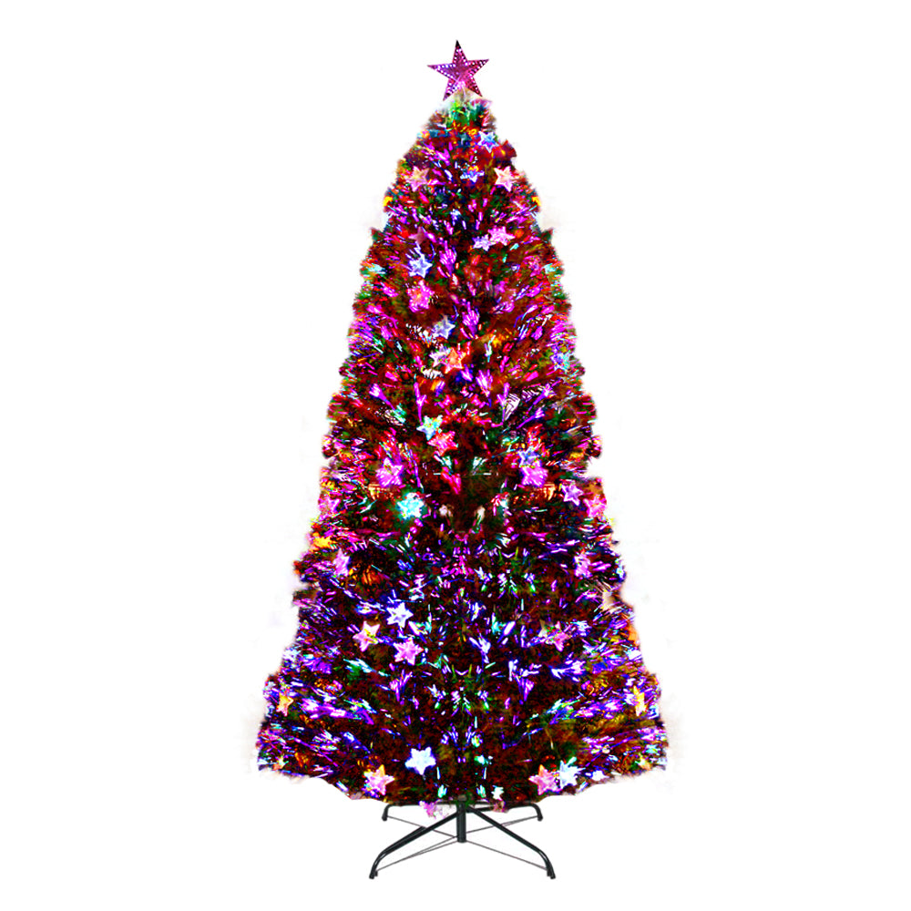 1.8M 6FT LED Christmas Tree Xmas Optic Fiber Multi Colour Lights - image1