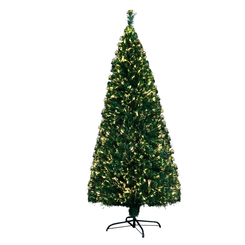 Christmas Tree 1.8M 6FT LED Xmas Fibre Optic Multi Warm White - image1