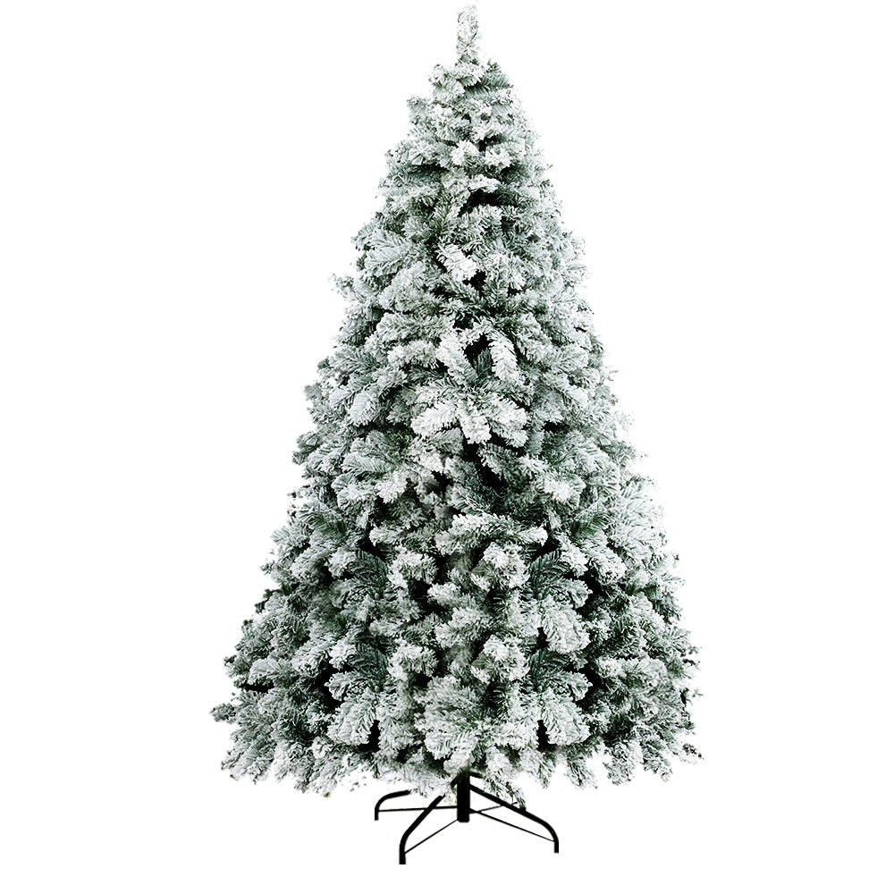 Snowy Christmas Tree 1.8M 6FT Xmas Decorations 520 Tips - image1