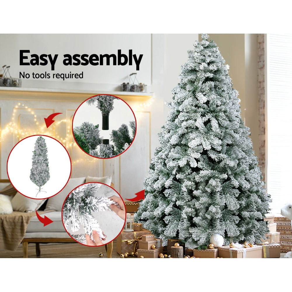 Snowy Christmas Tree 2.1M 7FT Xmas Decorations 859 Tips - image6