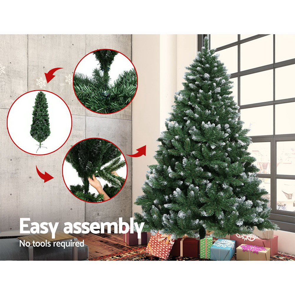 7FT Christmas Snow Tree - Green - image4