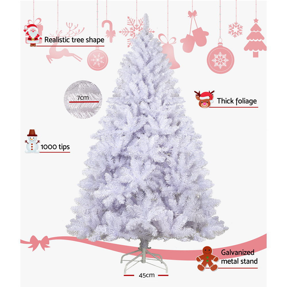 Jingle Jolly's White Christmas Tree Xmas Decorations Home Decor 2.1M 7FT - image4