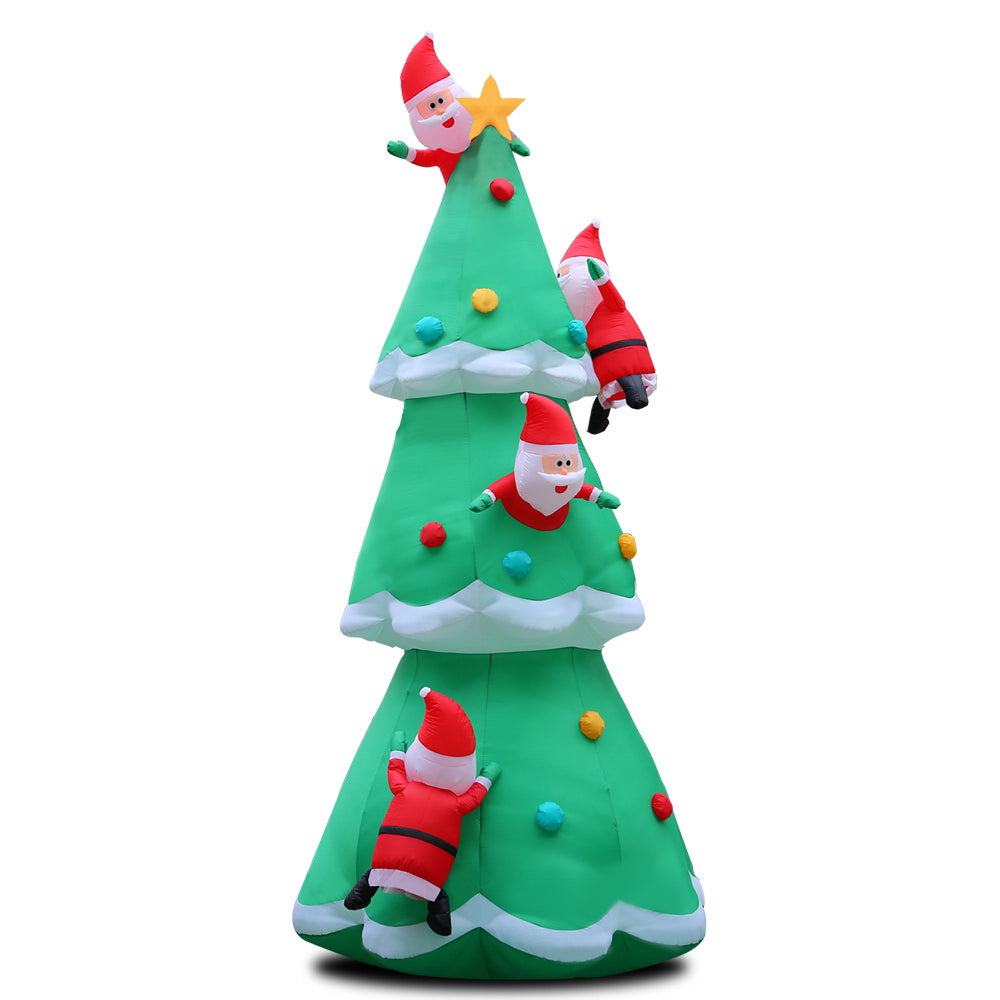 5M Christmas Inflatable Santa on Christmas Tree Xmas Decor LED - image1