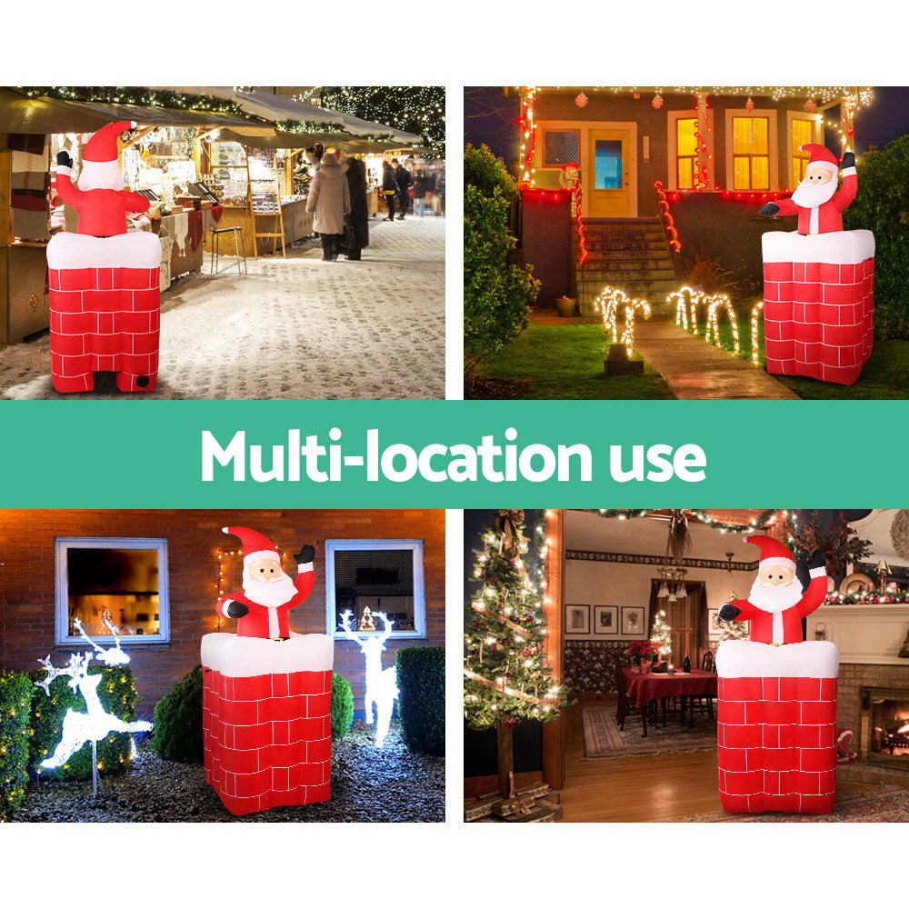 1.8M Christmas Inflatable Archway with Santa Xmas Decor LED - image3