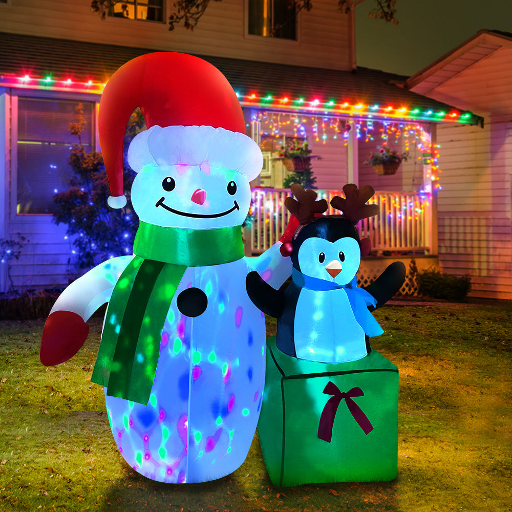 Inflatable Christmas 2.4M Snowman LED Lights Outdoor Decorations - image8