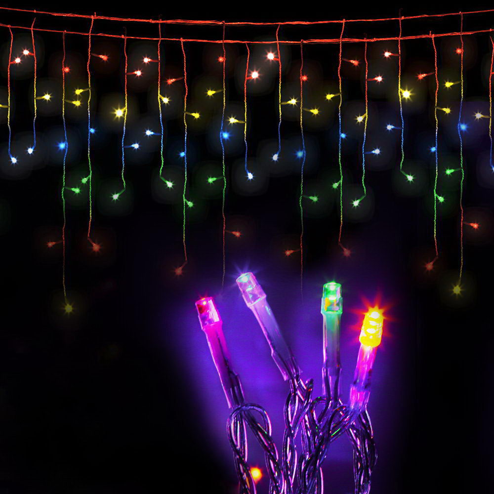 500 LED Solar Powered Christmas Icicle Lights 20M Outdoor Fairy String Party Multicolour - image7