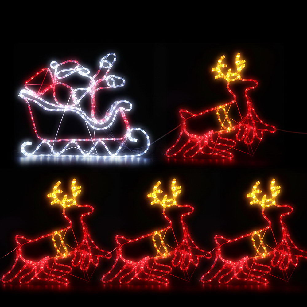 Christmas Motif Lights LED Rope Reindeer Waterproof Colourful Xmas - image1