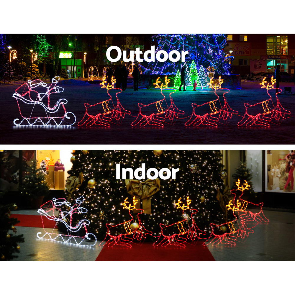 Christmas Motif Lights LED Rope Reindeer Waterproof Colourful Xmas - image4