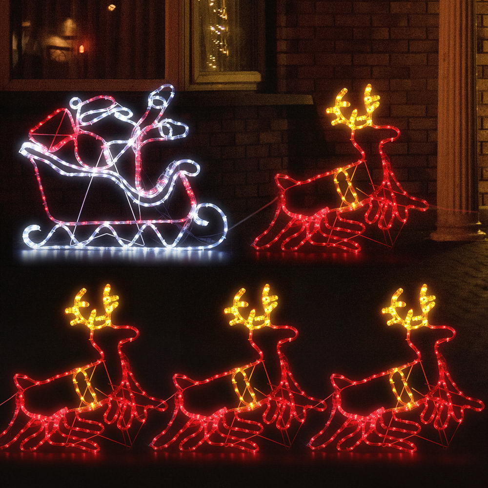 Christmas Motif Lights LED Rope Reindeer Waterproof Colourful Xmas - image7