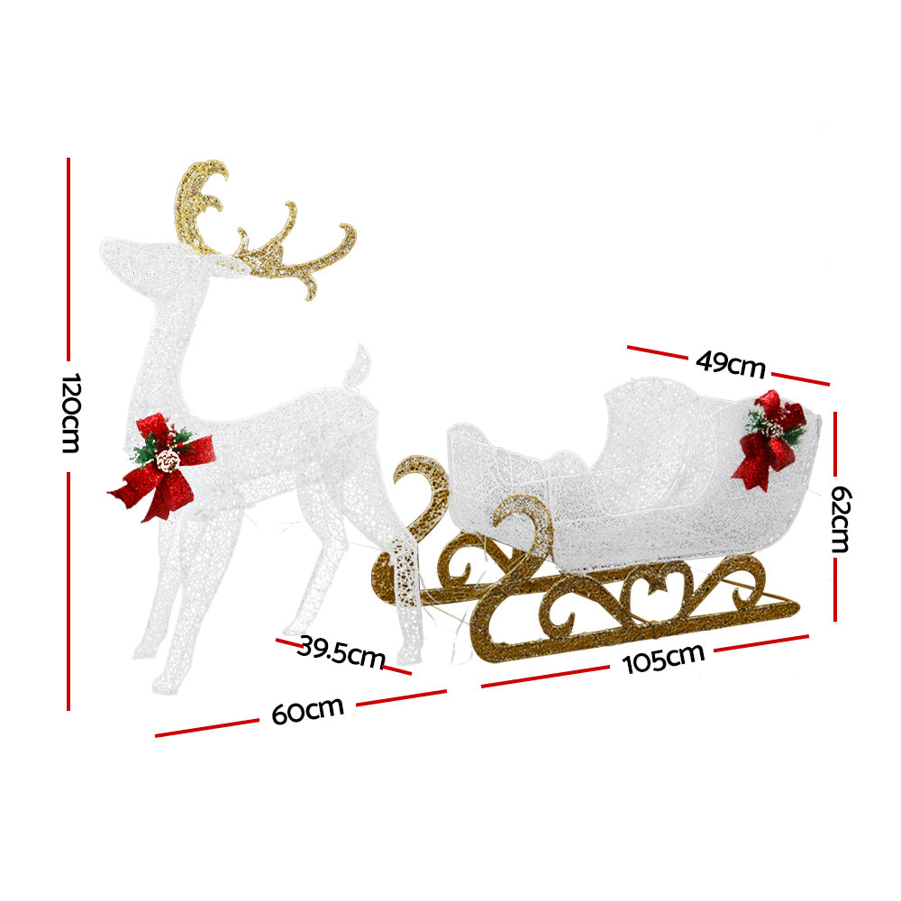 Jingle Jollys Christmas Lights Motif LED Rope Light Reindeer Sleigh Xmas Decor - image2