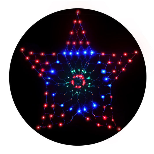 Christmas Lights Motif LED Star Net Waterproof Outdoor Colourful - image1