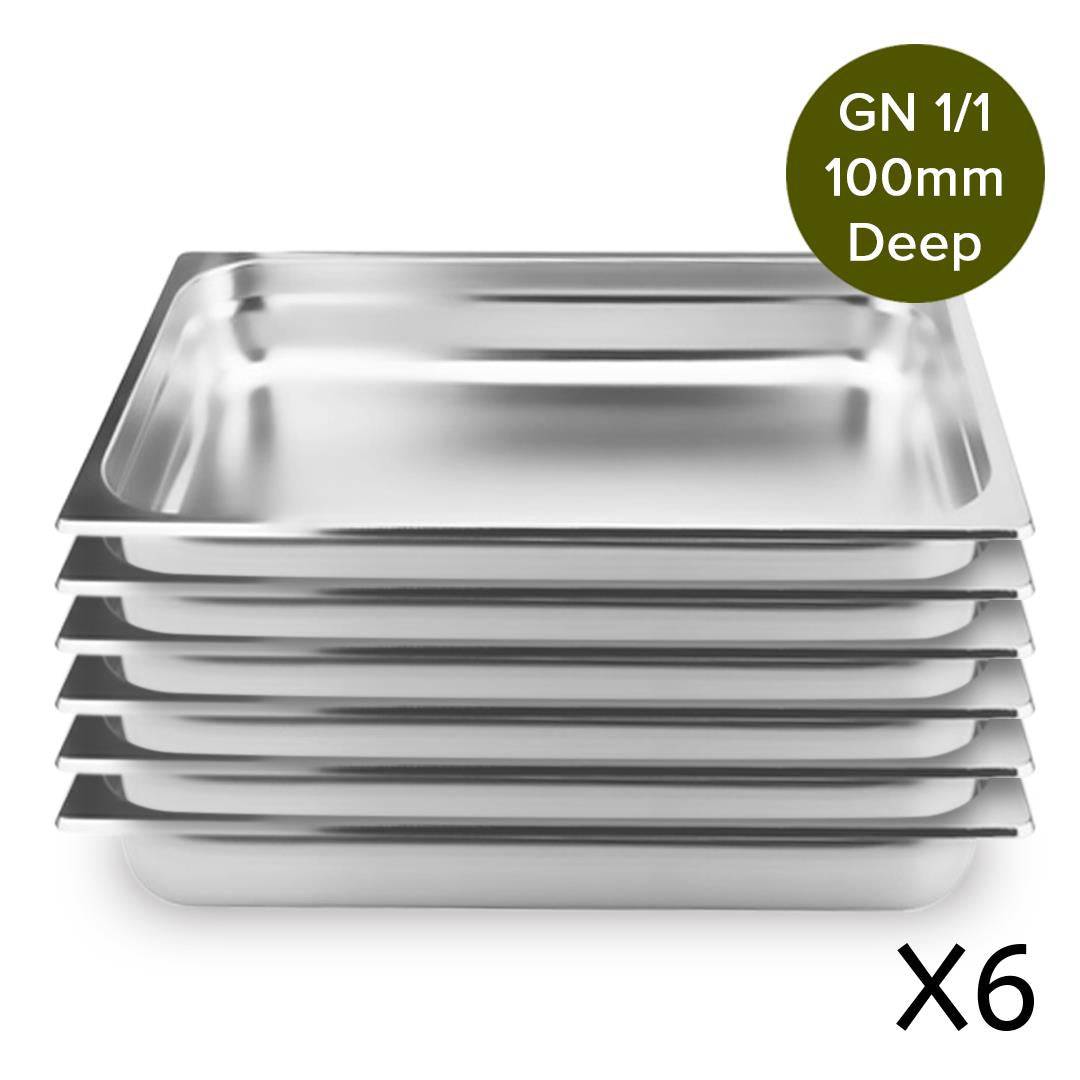 Premium 6X Gastronorm GN Pan Full Size 1/1 GN Pan 10cm Deep Stainless Steel Tray - image13