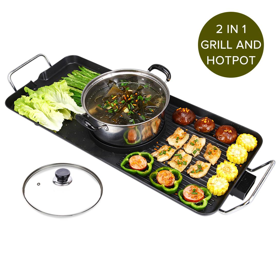 Premium 2X Electric Steamboat Asian Hot Pot Soup Maker Fondue Teppanyaki Hotpot Grill - image10