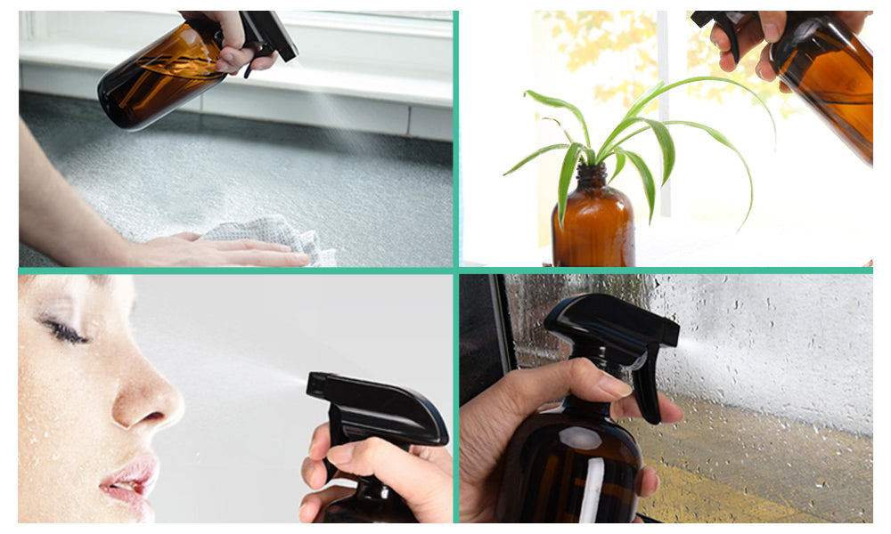 6x 500ml Amber Glass Spray Bottles Trigger Water Sprayer Aromatherapy Dispenser - image4
