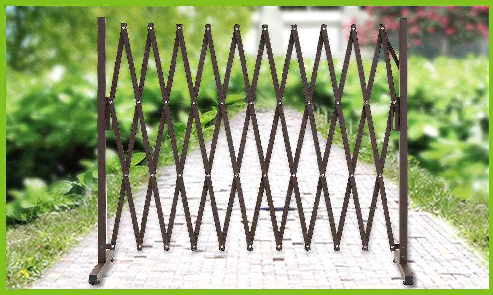 Expandable Metal Steel Safety Gate Trellis Fence Barrier Traffic Indoor Outdoor - image3