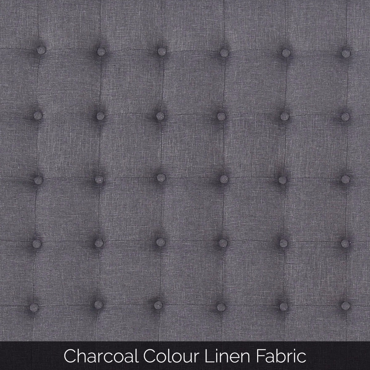 Bed Head Double Charcoal Headboard Upholstery Fabric Tufted Buttons - image3