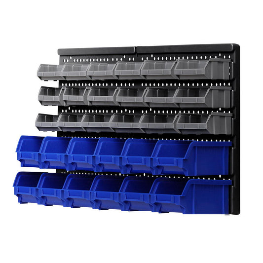 30 Bin Wall Mounted Rack Storage Organiser - image1