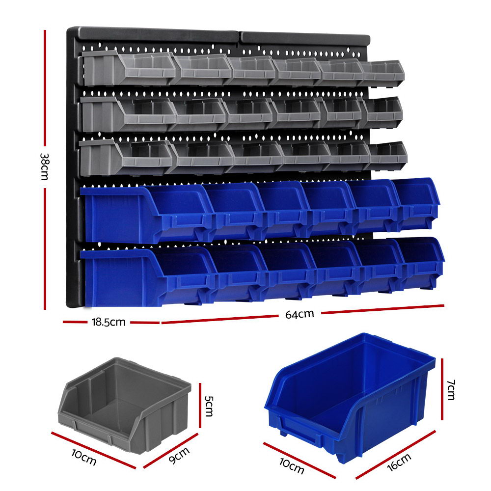 30 Bin Wall Mounted Rack Storage Organiser - image2