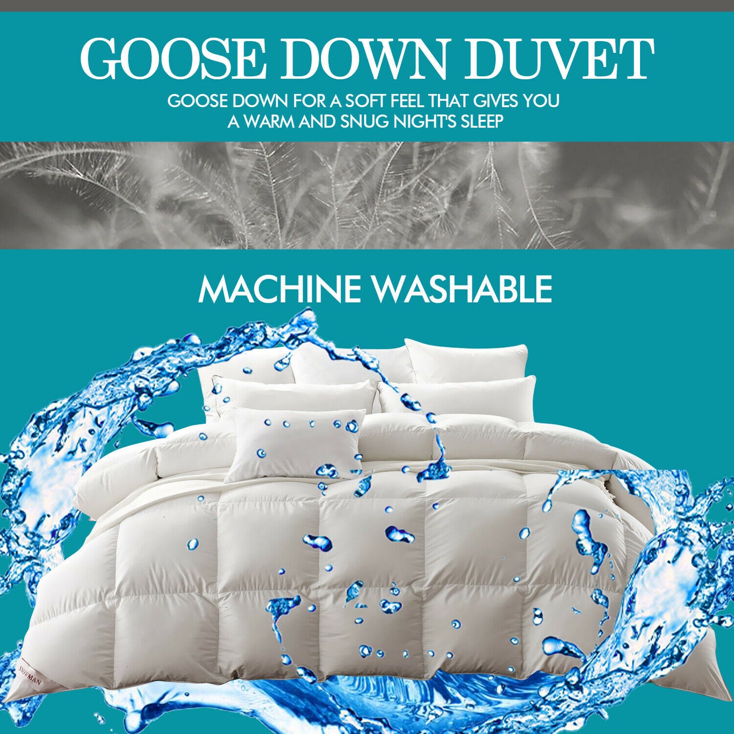 DreamZ 700GSM All Season Goose Down Feather Filling Duvet in Double Size - image6