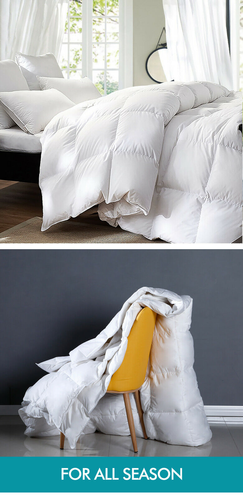 DreamZ 700GSM All Season Goose Down Feather Filling Duvet in Double Size - image11