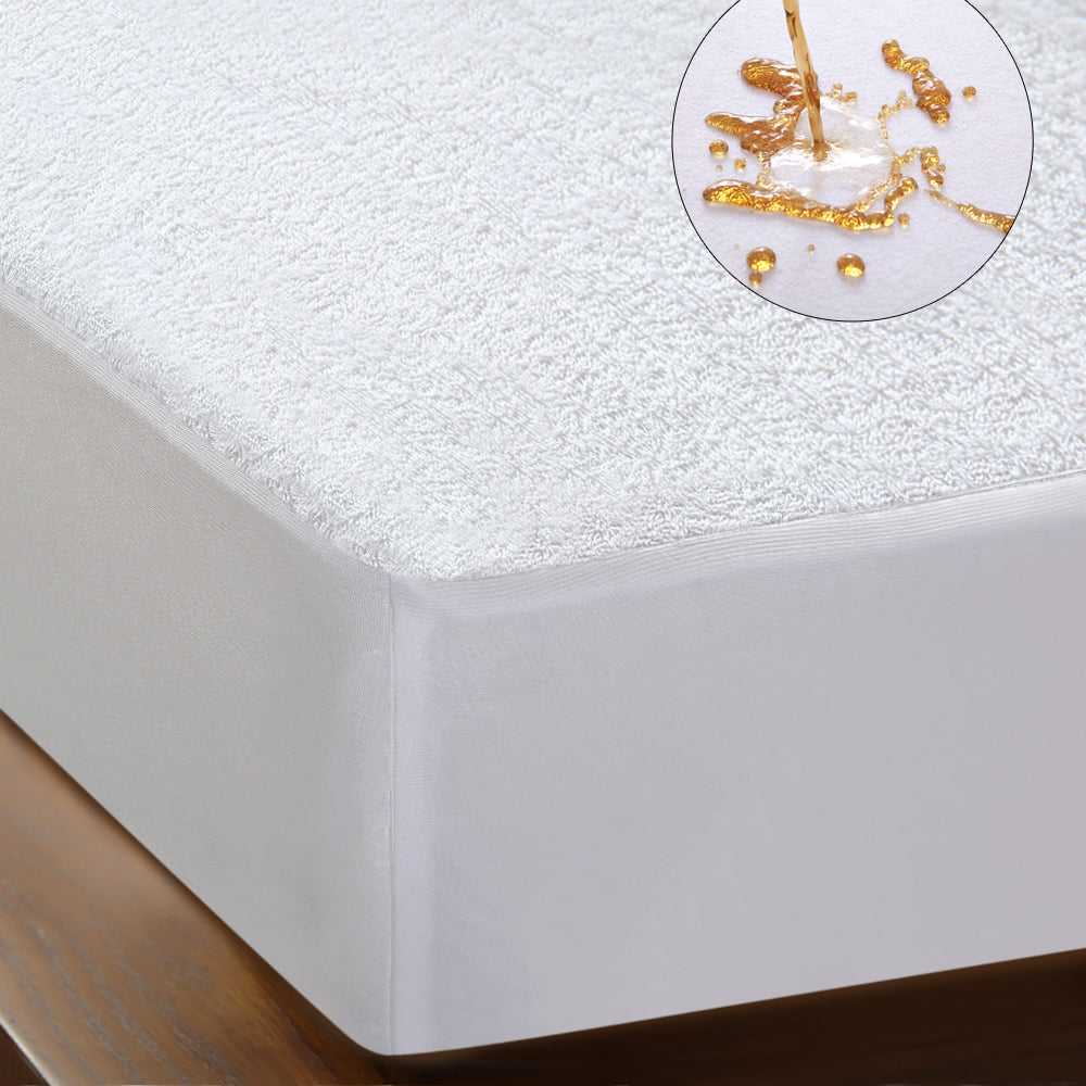 Terry Cotton Fully Fitted Waterproof Mattress Protector in Double Size - image2