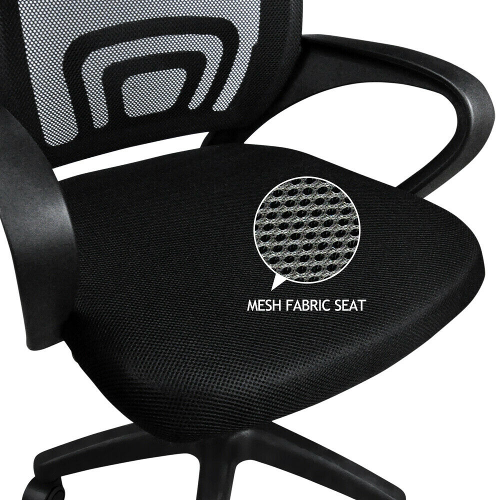 2 x Ergonomic Mesh Computer Home Office Desk Midback Task Black Adjustable Chair - image8