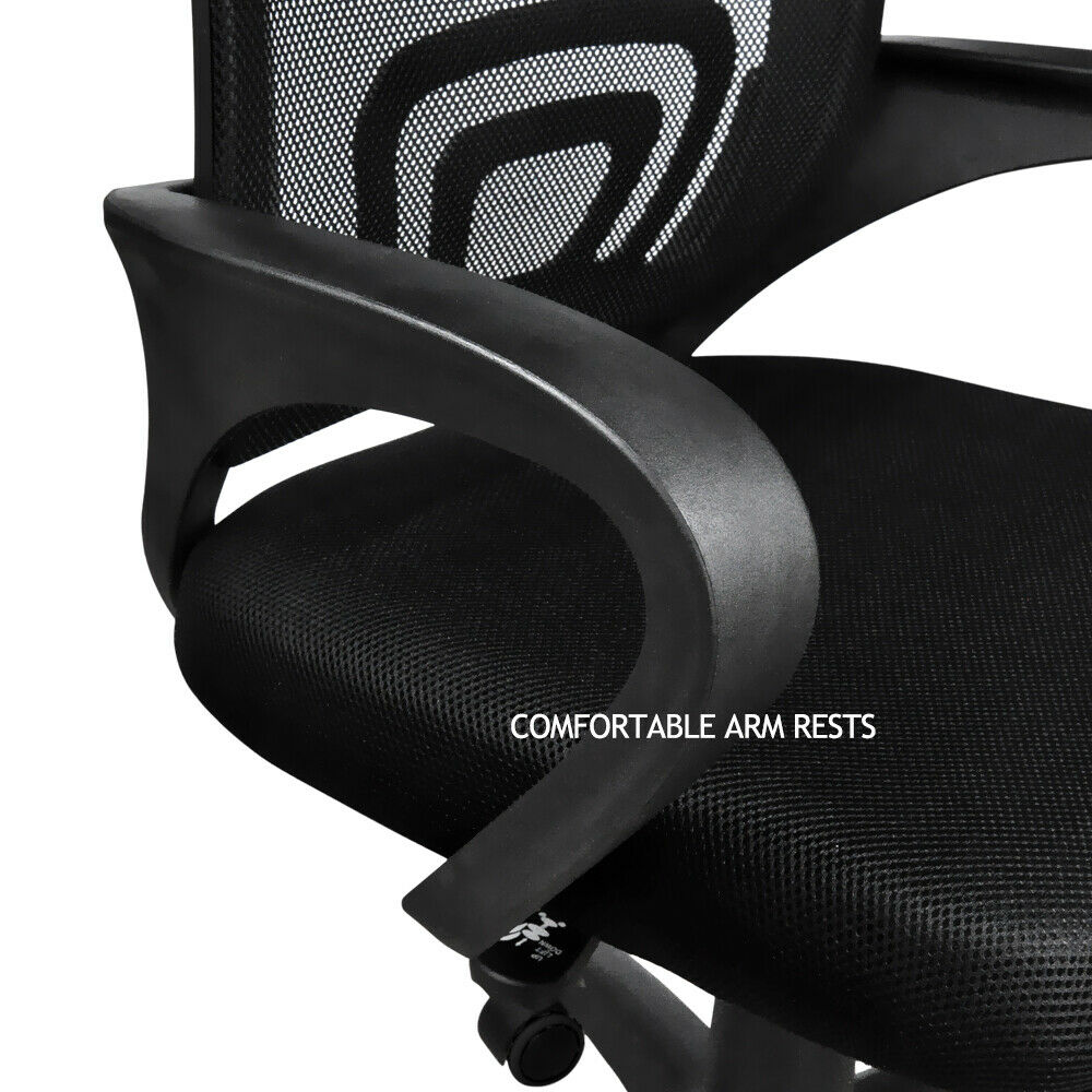 2 x Ergonomic Mesh Computer Home Office Desk Midback Task Black Adjustable Chair - image10