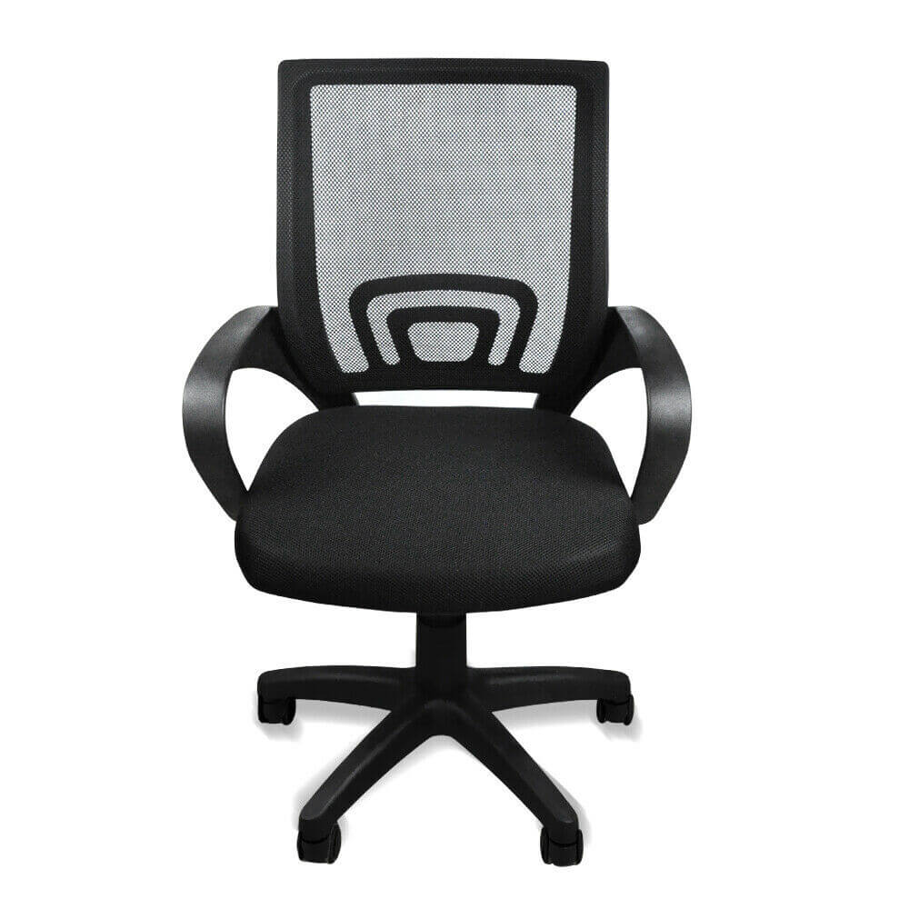2 x Ergonomic Mesh Computer Home Office Desk Midback Task Black Adjustable Chair - image1