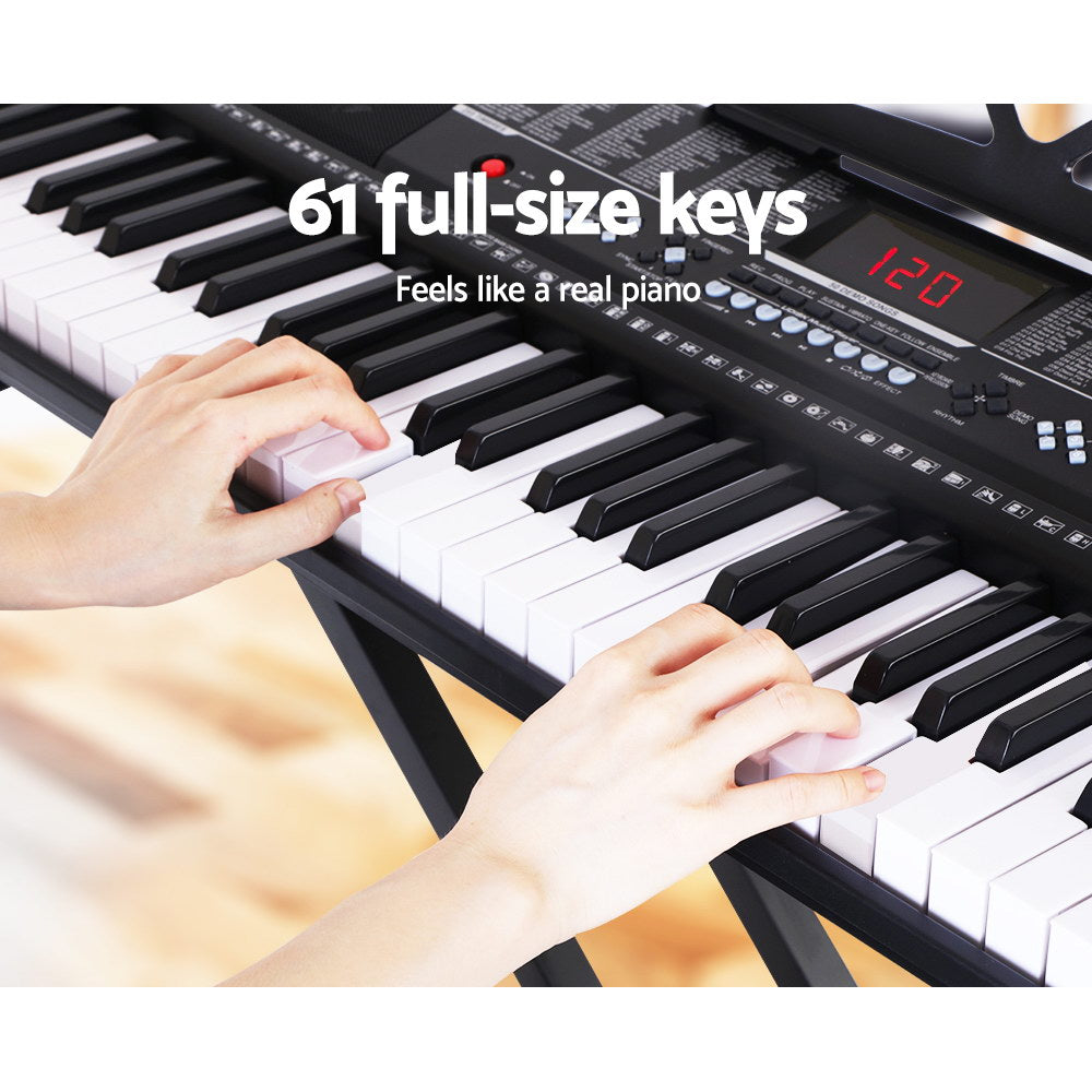 Alpha 61 Keys Electronic Piano Keyboard LED Electric w/Holder Music Stand USB Port - image4