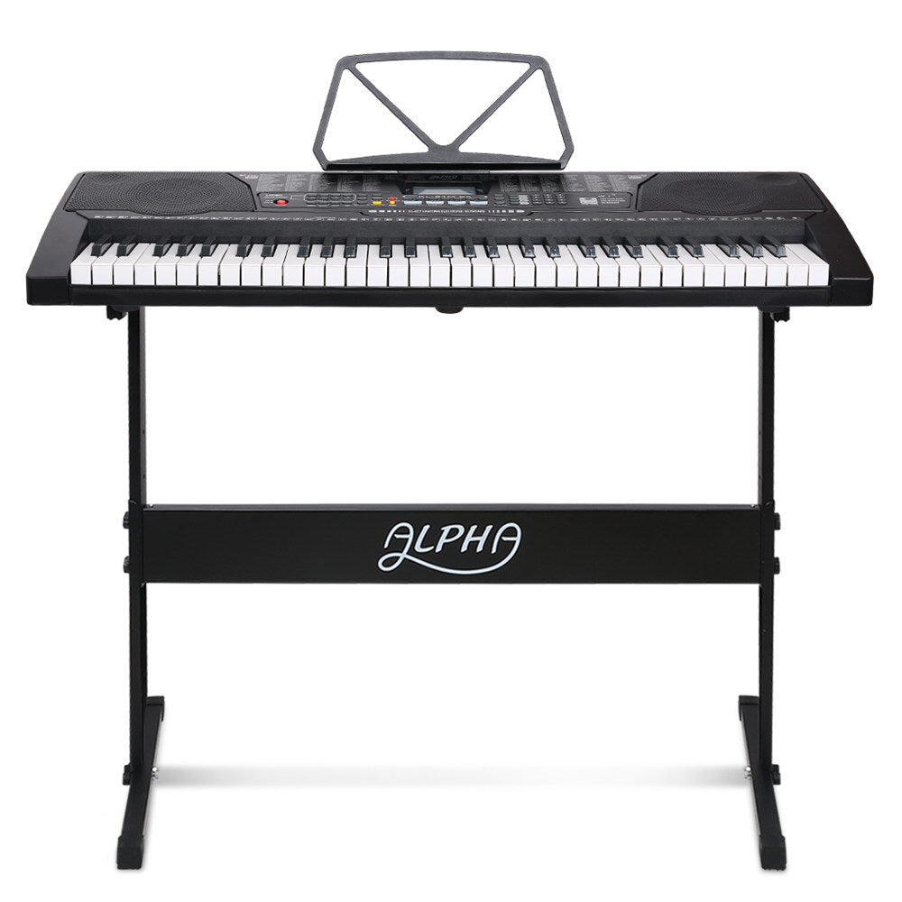 Alpha 61 Key Lighted Electronic Piano Keyboard LCD Electric w/ Holder Music Stand - image3
