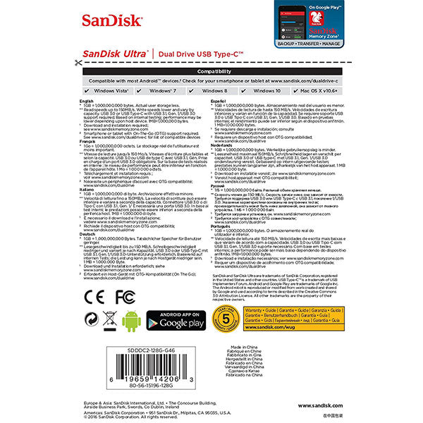SANDISK ULTRA 128GB SDDDC2-128G Dual USB Drive Type-C 3.1 - image4