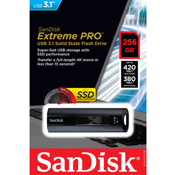 SANDISK CZ880 EXTREME PRO USB 3.1 420/380mb/s  SOLID STATE FLASH DRIVE 256GB SDCZ880-256G - image3