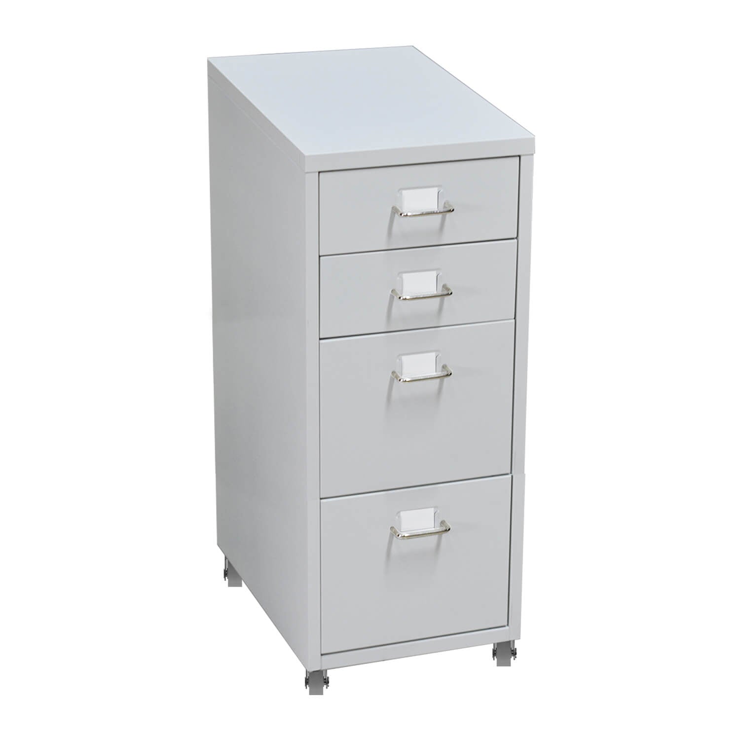 4 Tiers Steel Orgainer Metal File Cabinet With Drawers Office Furniture White - image1