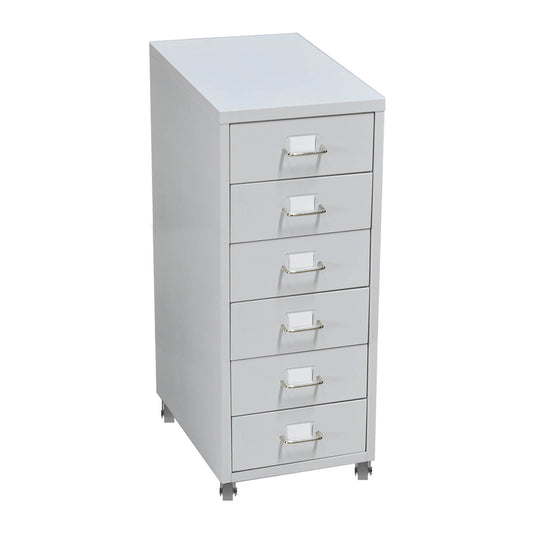 6 Tiers Steel Orgainer Metal File Cabinet With Drawers Office Furniture White - image1