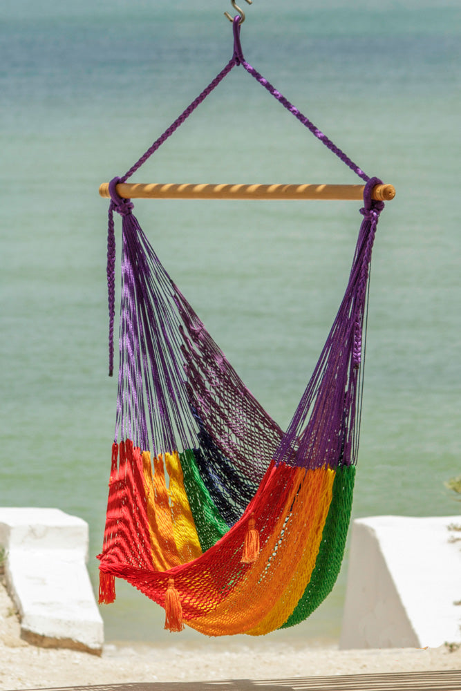 Mexican Hammock Swing Chair Rainbow - image4