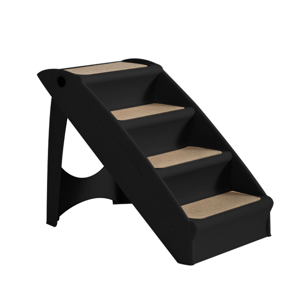 Pet Stairs Ramp Steps Portable Foldable Climbing Ladder Soft Washable Dog Black - image1