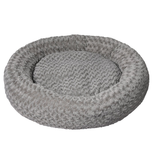 Calming Dog Bed Warm Soft Plush Sofa Pet Cat Cave Washable Portable Grey XL - image1