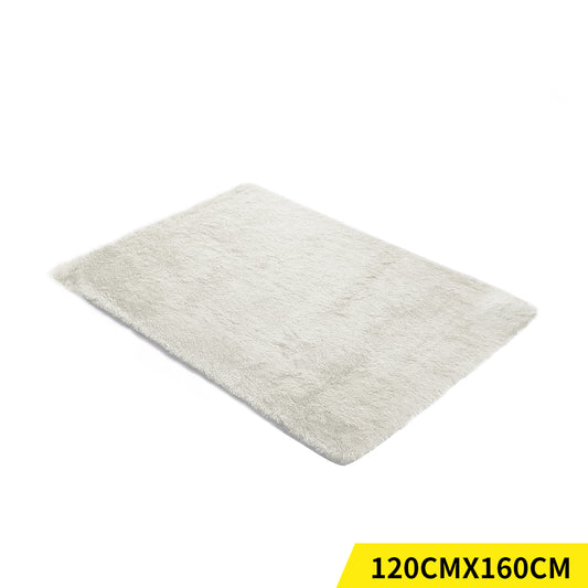 Designer Soft Shag Shaggy Floor Confetti Rug Carpet Home Decor 120x160cm Cream - image1
