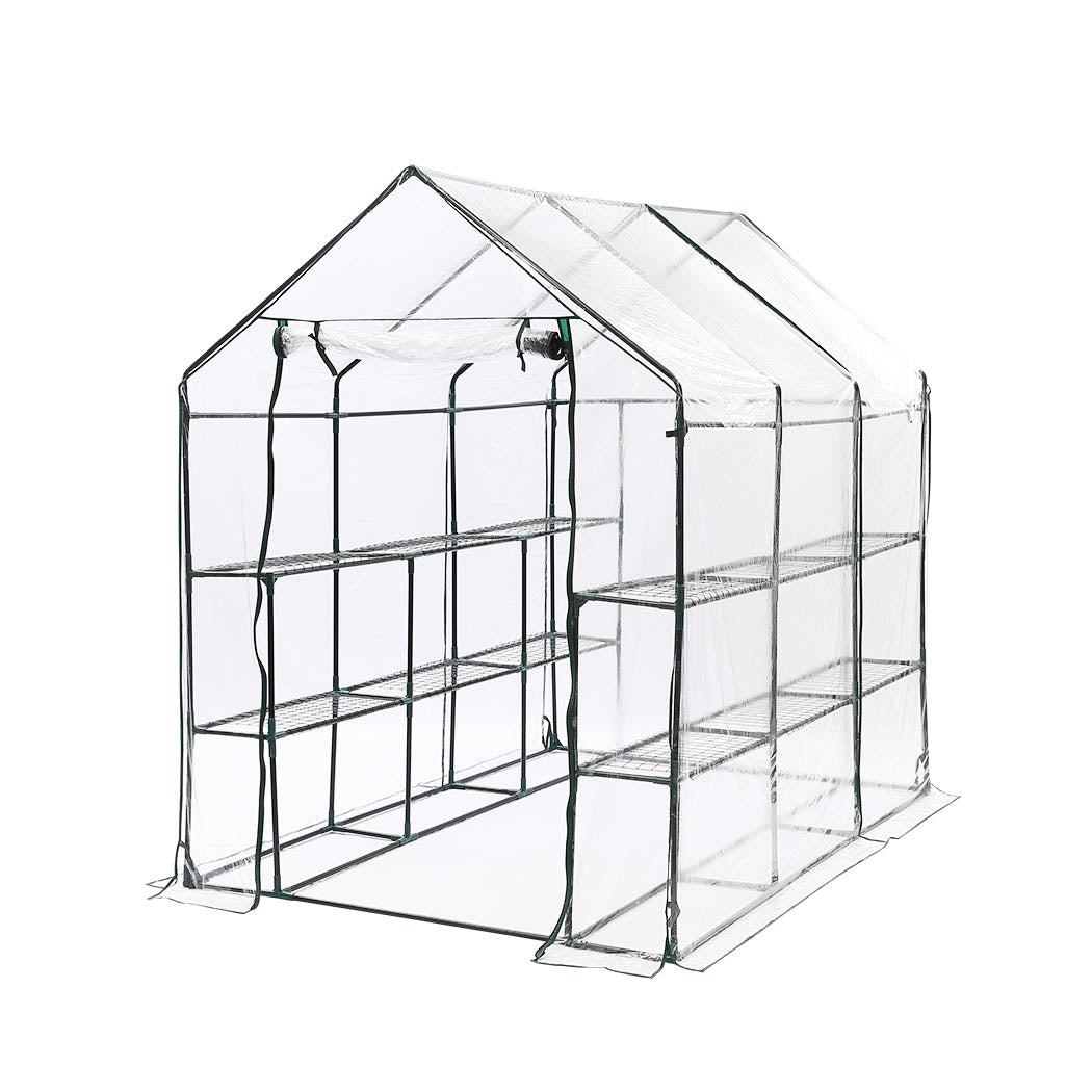 3 Tier Walk In Greenhouse Garden Shed PVC Cover Film Tunnel Green House Plant - image1