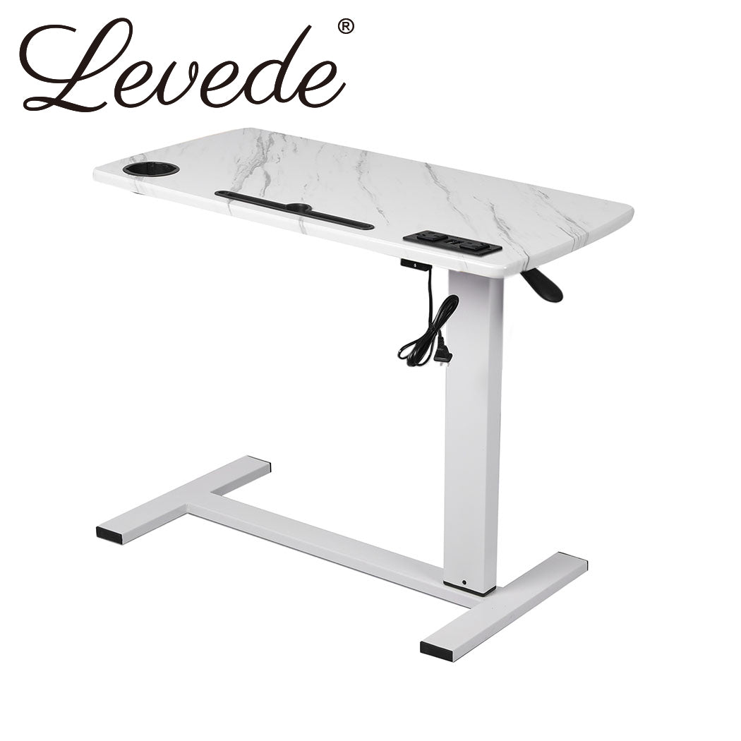 Standing Desk Height Adjustable Sit Stand Office Computer Table Shelf USB - image1