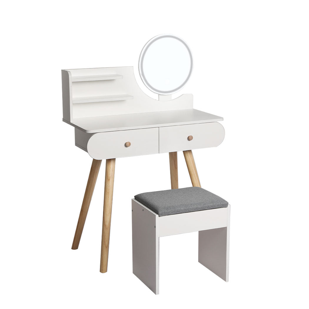 Dressing Table Stool LED Mirror Jewellery Cabinet Makeup Storage 3 Colour - image1