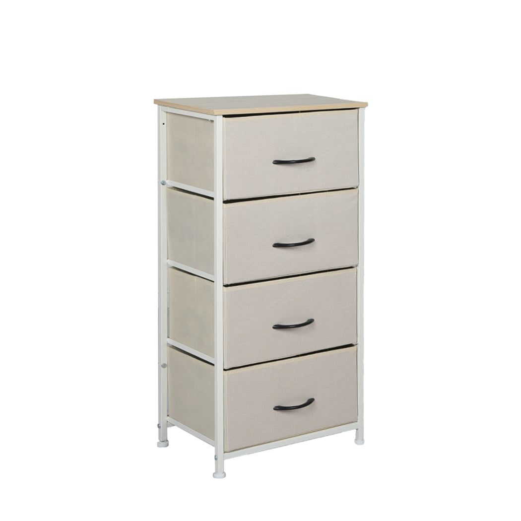 Levede Storage Cabinet Tower Chest of Drawers Dresser Tallboy 8 Drawer Beige - image1